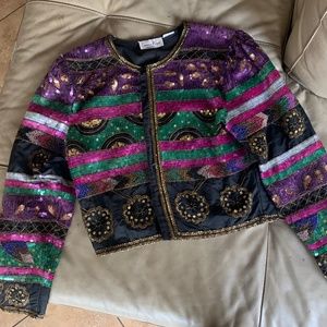 Laurence Kazar Sequin Jacket Vintage